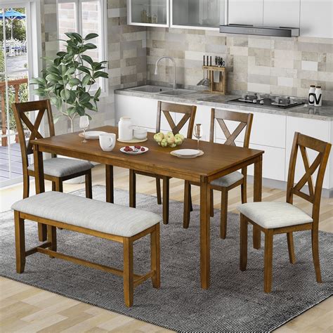 Bargains 6 Piece Dining Set With Bench